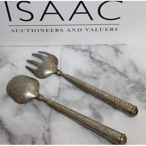 490 - Large Serving Decorative Fork and Spoon Set - Both measure 26cm Long