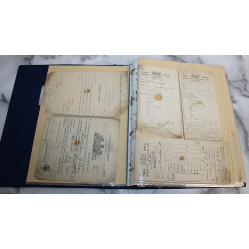 138 - Folder Containing Early 20th Century Purchase Receipts and Insurance Policy Documents