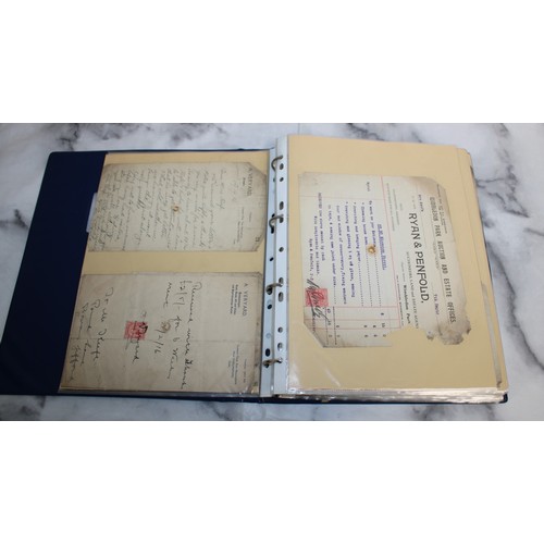 138 - Folder Containing Early 20th Century Purchase Receipts and Insurance Policy Documents