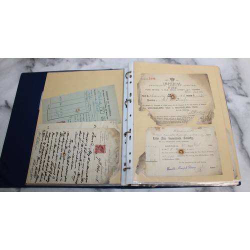 138 - Folder Containing Early 20th Century Purchase Receipts and Insurance Policy Documents