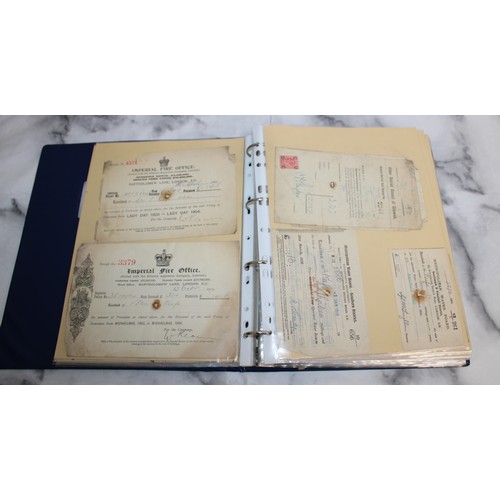 138 - Folder Containing Early 20th Century Purchase Receipts and Insurance Policy Documents