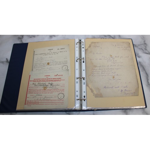 138 - Folder Containing Early 20th Century Purchase Receipts and Insurance Policy Documents