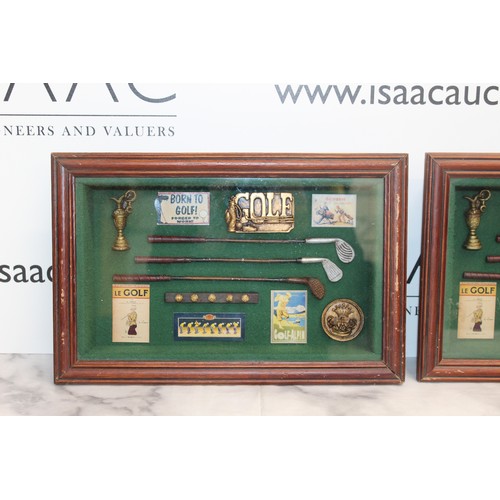 607 - 2 x Small Glass Fronted Framed Display Cases With Golfing Themed Items
Dimensions 32.5cm x 22cm
COLL... 