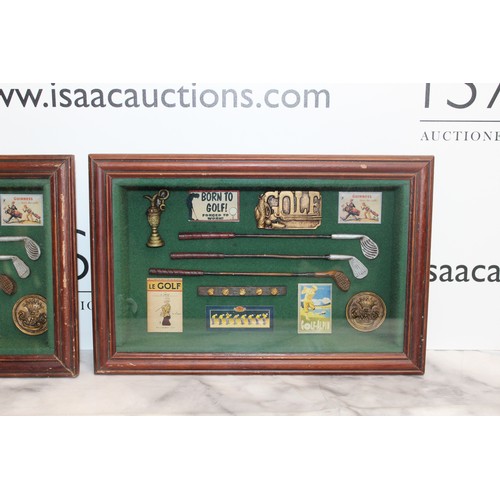 607 - 2 x Small Glass Fronted Framed Display Cases With Golfing Themed Items
Dimensions 32.5cm x 22cm
COLL... 