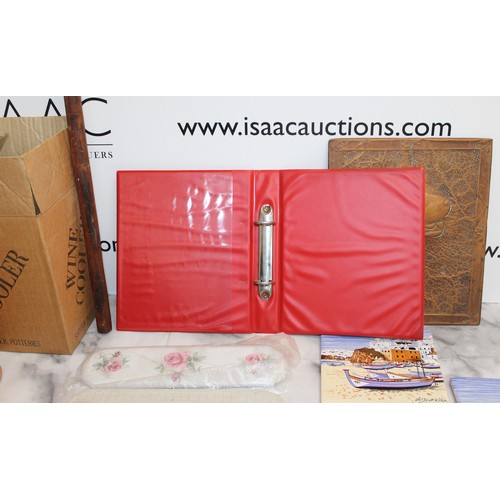 145 - Mixed Collectable Items Including Boxed Wine Cooler Decorative Push Door Plates And Decorative Tiles... 