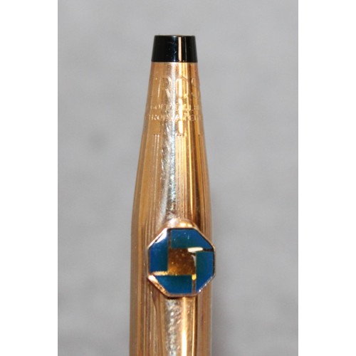 5 - 2 x Boxed CROSS Ball Point Pens Stamped 14KT Gold Filled USA ELECTROPLATED EMBLEM