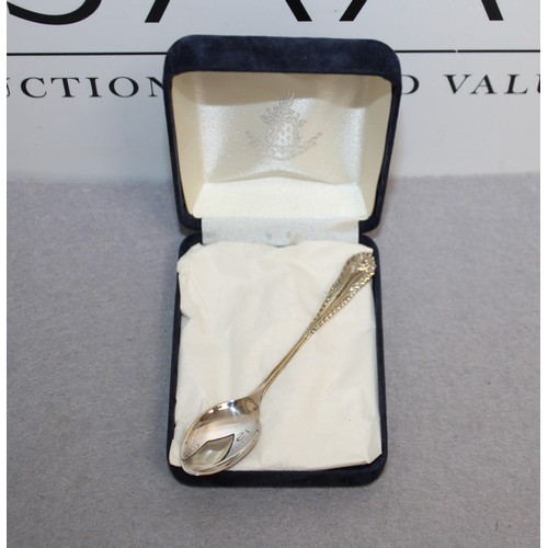 495 - Silver Hallmarked Birmingham Spoon Boxed