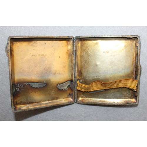 496 - Silver Hallmarked Birmingham Cigarette Case