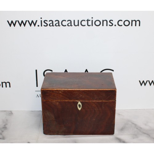 151 - Wooden Tea Caddy 18.5cm x 11cm x 13cm