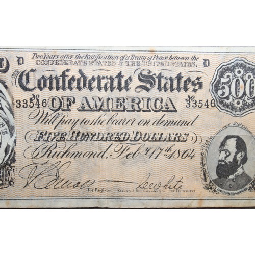 398 - 1864 Five Hundred Dollars Note