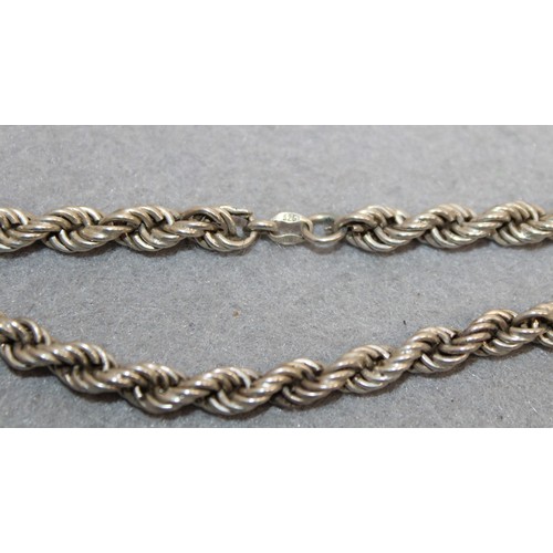 507 - Stamped 925 Silver Rope Necklace