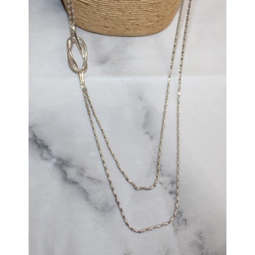 509 - Stamped 925 Silver Long Necklace