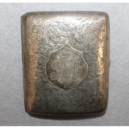 511 - Hallmarked Silver Birmingham Cigarette Case Engraved Inside As Shown In Pictures