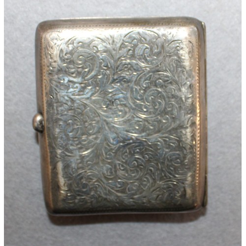 511 - Hallmarked Silver Birmingham Cigarette Case Engraved Inside As Shown In Pictures