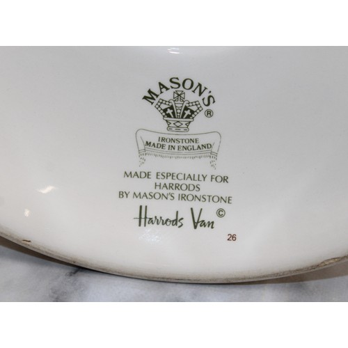 152 - 3 x MASON'S HARRODS VAN Ironstone Made In England Cheese Stands Tallest 19.5cm 
COLLECTION ONLY