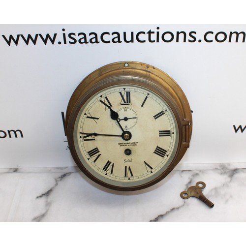 82 - Brass Sestrel Ship Clock With Key Untested
COLLECTION ONLY