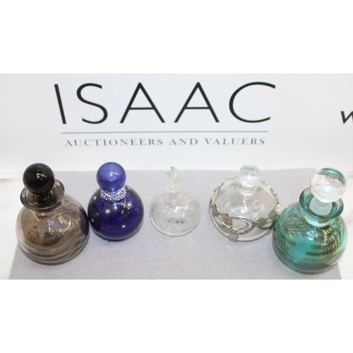 172 - 5 x Glass Perfume Bottles Tallest 11cm 
collection only