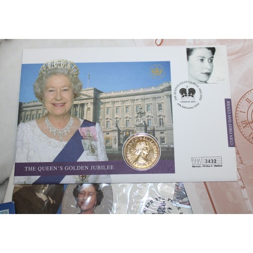 363 - A Collection Of Commemorative Cover/Coin First Day Cover/Stamps/Commemorative Medals Etc