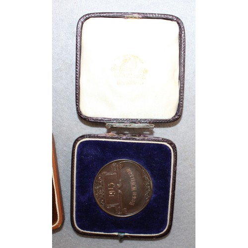 177 - 4 x Boxed Medals Inc-Girls Club 1915/1913 Camera Club/1908 The Royal Life Saving Society/1933 Athlet... 