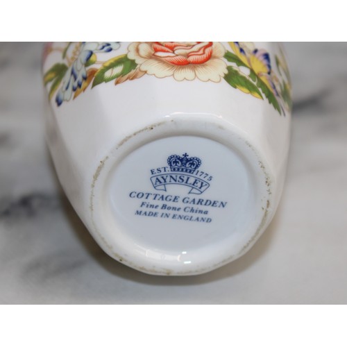 184 - 3 x Boxed Aynsley China Inc- Cottage Garden Essex Vase/Cottage Garden Mayfair Vase/Cottage Garden Gi... 