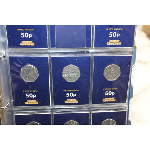 367 - Coin Checker Folder Containing 39 x 50 Pence Pieces