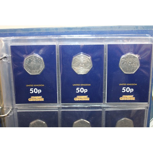 367 - Coin Checker Folder Containing 39 x 50 Pence Pieces