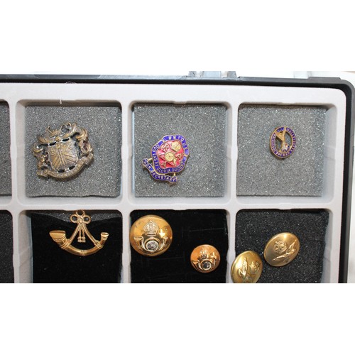 298 - Quantity of Military Badges, Uniform Buttons and Sporting Fobs