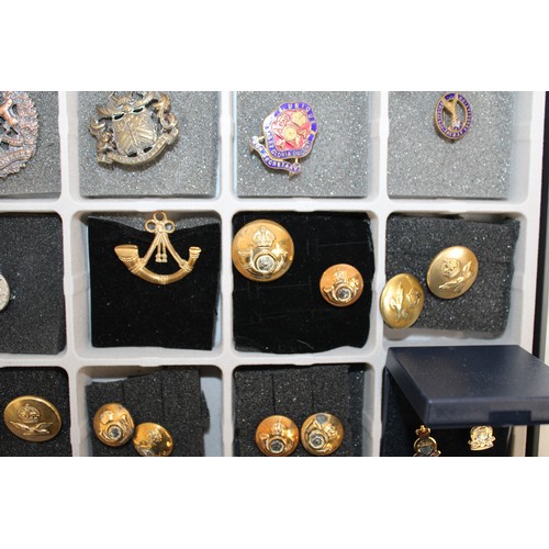 298 - Quantity of Military Badges, Uniform Buttons and Sporting Fobs