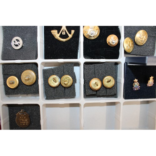 298 - Quantity of Military Badges, Uniform Buttons and Sporting Fobs