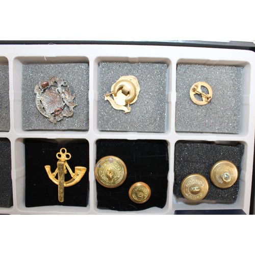 298 - Quantity of Military Badges, Uniform Buttons and Sporting Fobs