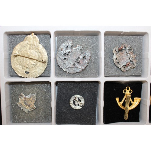 298 - Quantity of Military Badges, Uniform Buttons and Sporting Fobs