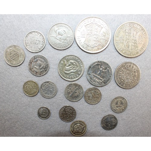 383 - Mixed Worldwide Currency Coinage With Silver Content