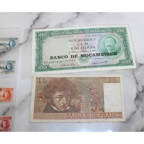 386 - Quantity of Mixed Worldwide Currency Banknotes along with Stamps