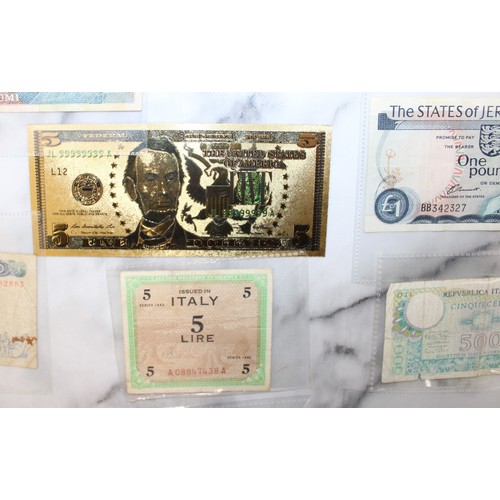 386 - Quantity of Mixed Worldwide Currency Banknotes along with Stamps