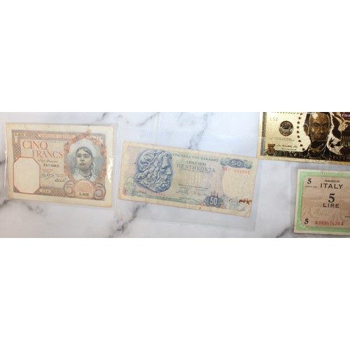 386 - Quantity of Mixed Worldwide Currency Banknotes along with Stamps