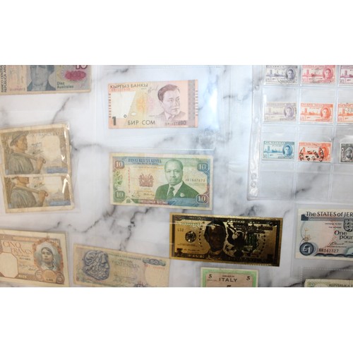 386 - Quantity of Mixed Worldwide Currency Banknotes along with Stamps