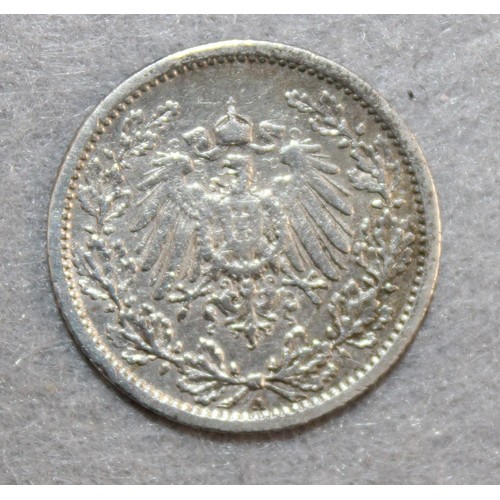 402 - 1874 German 1 Mark Coin + 1907 German Half Mark Coin