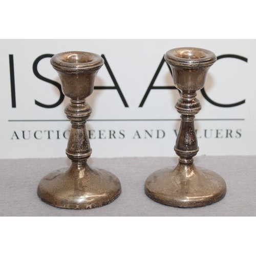 515 - Pair of Silver Hallmarked Candle Sticks - Both 12cm Tall Approx