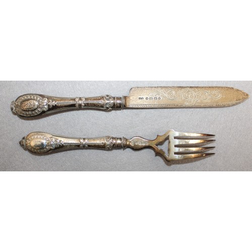 516 - Silver Hallmarked Decorative Knife and Fork