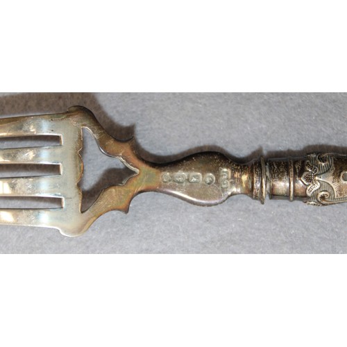 516 - Silver Hallmarked Decorative Knife and Fork