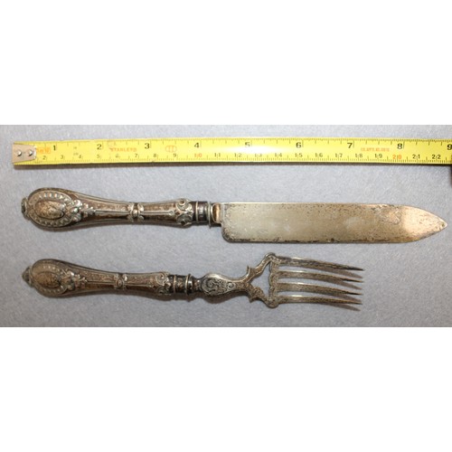 516 - Silver Hallmarked Decorative Knife and Fork