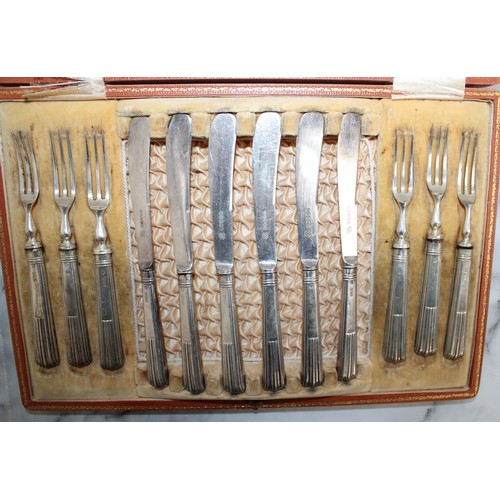 517 - Silver Hallmarked Knife and Fork Boxed Set