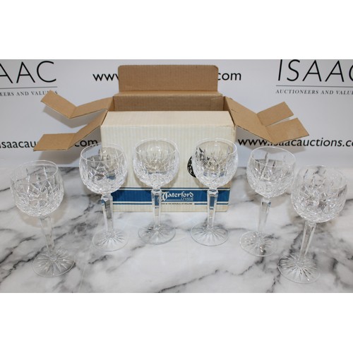 206 - Six Boxed Waterford Crystal Lismore Wine Glasses - Collection Only