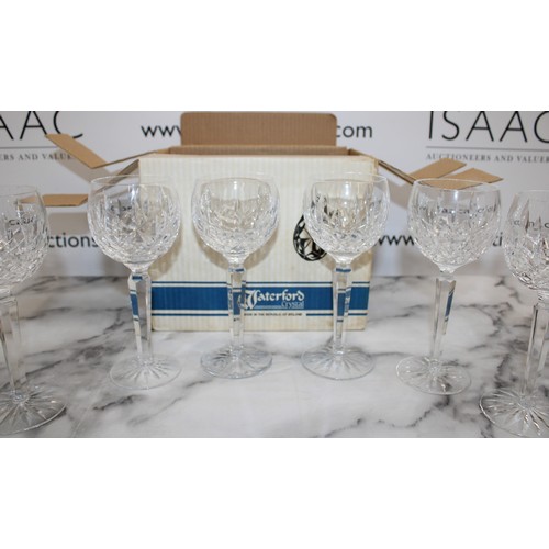 206 - Six Boxed Waterford Crystal Lismore Wine Glasses - Collection Only