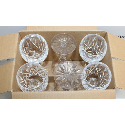 206 - Six Boxed Waterford Crystal Lismore Wine Glasses - Collection Only