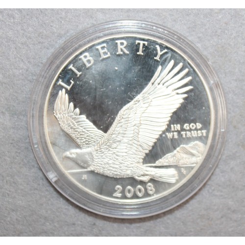 524 - USA Silver 1oz Commemorative 2008 One Dollar Coin In A Box