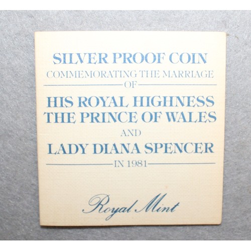 529 - Boxed Royal Mint Silver Proof Coin 1981 The Prince Of Wales & Lady Diana