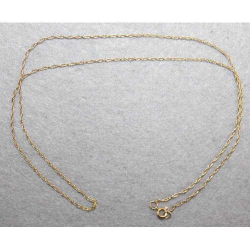 595 - Stamped 9k Gold Necklace Total Weight 0.82g