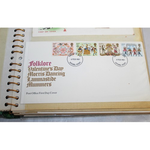 653 - 2 x Albums Containing A selection Of Stamps Some First Day Covers One With Coin And One Unfranked  P... 