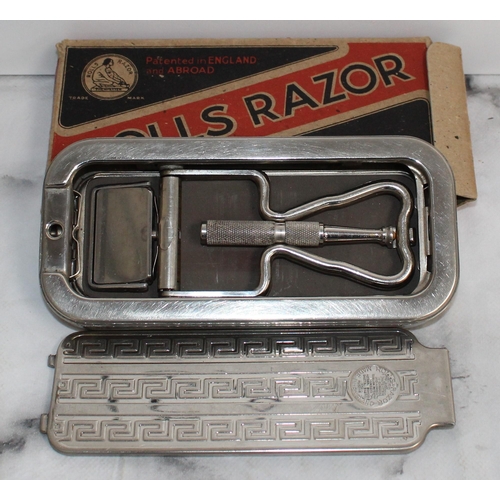 53 - Imperial No.2 Rolls Razor Nickel Plated Shaving Set